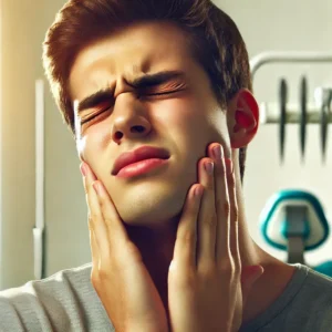 a patient suffering wisdom teeth pain